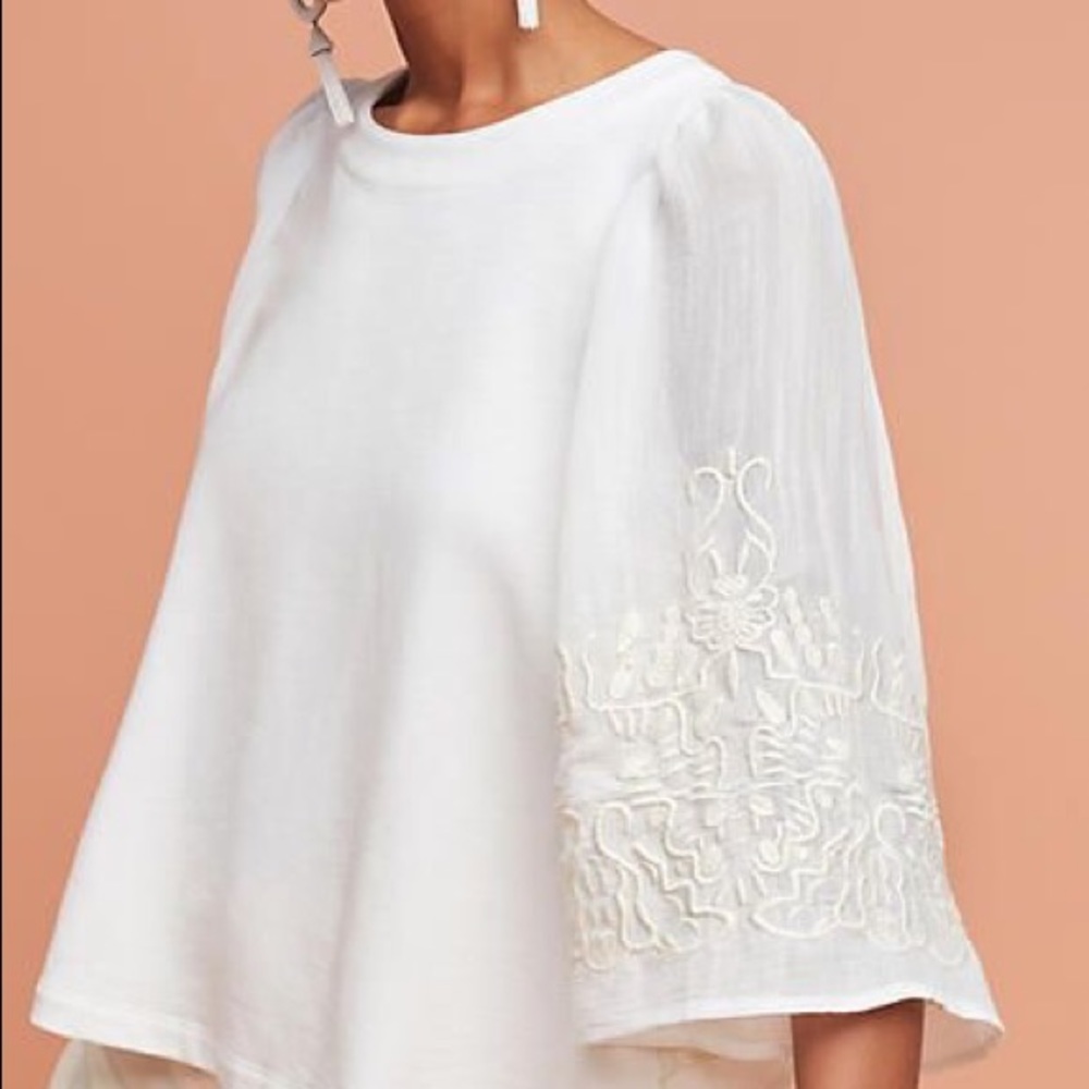 Eri Ali Embroidered Poncho Pullover, small. Veuc.